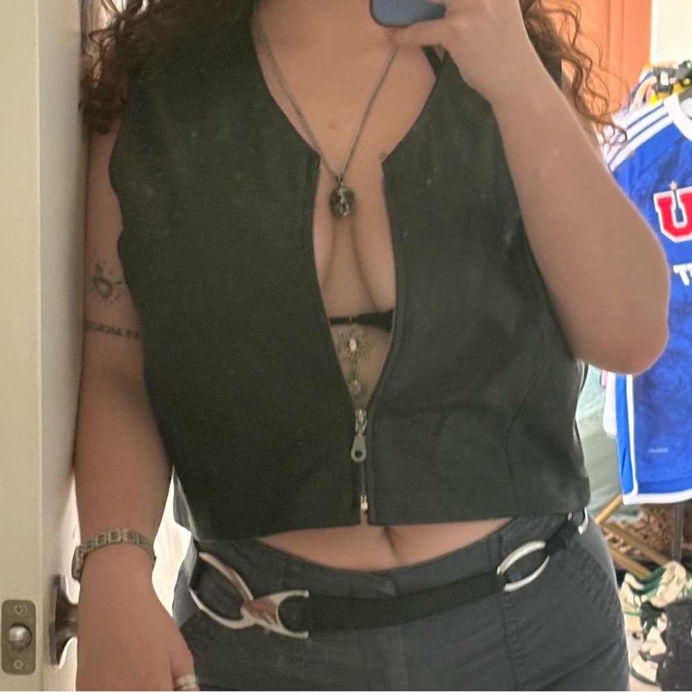 Black Leather Vest